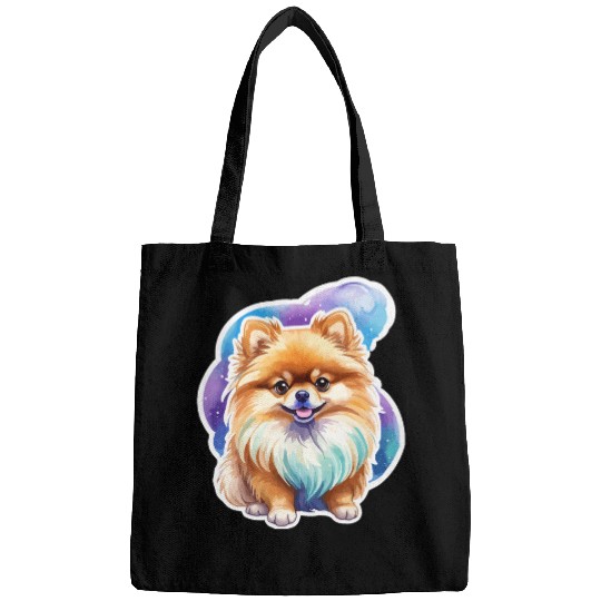 Pomeranian Watercolor Bags