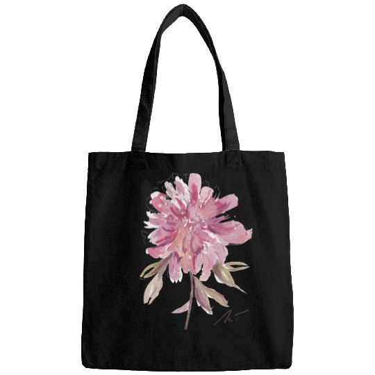 Peony loose watercolor hand-painted Bags
