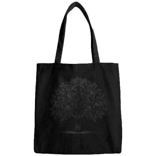 black silhouette, tree, vector, minimalist style, Bags