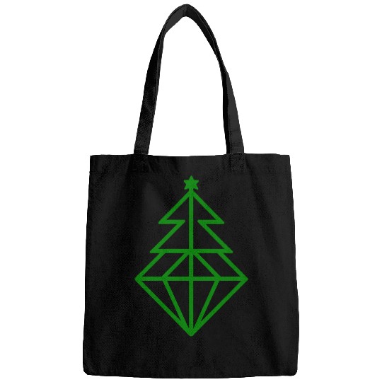 Diamond Christmas Tree Vector One Color Bags