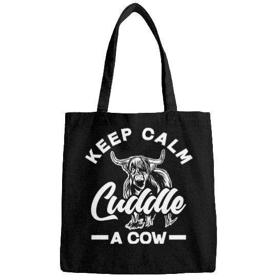 Keep Calm Cuddle A Highland Cow Bags