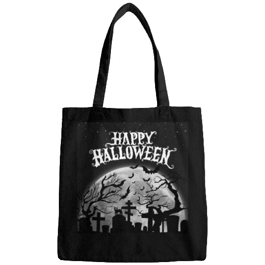 halloween cat on a graveyard Bags