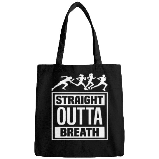 Funny Running Slogan - Straight Outta Breath Bags