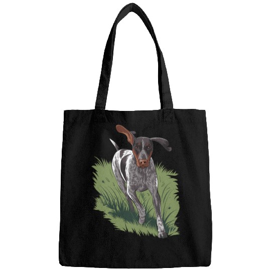 German Shorthaired Pointer Running In Field Bags