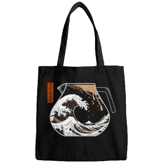 The Great Wave of Coffee Artistic Caffeine Lover Bags