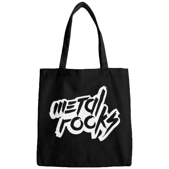 Heavy Metal Rocks Hard Rock Music Text Quote Logo Bags