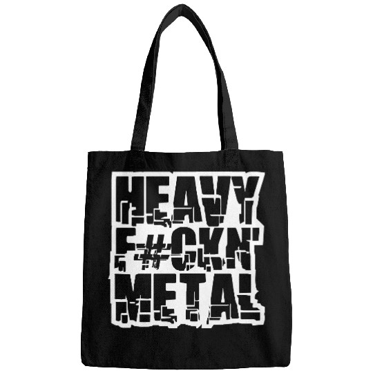 Heavy F#ckin' Metal Hard Rock Fun Music Text Quote Bags