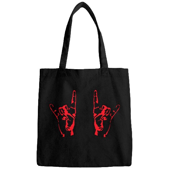 Two heavy metal hard rock horn finger hand gesture Bags