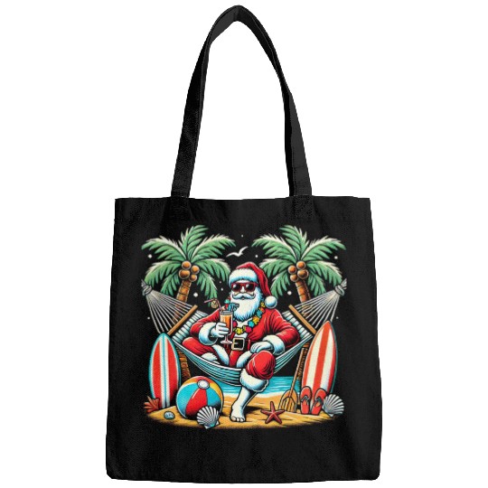 Tropical Santa Relaxing on the Beach Bags