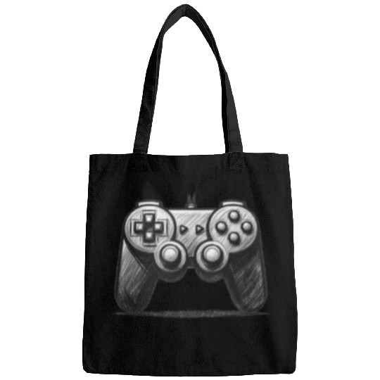 Gamer Controller Cartoon Charcoal Gaming Art 4 Bags