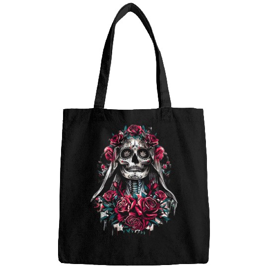 la Santa Muerte Saint Death Mexican Folklore skull Bags