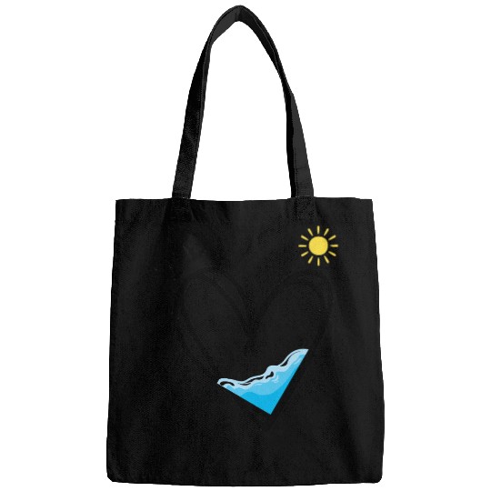 Heart with water and sun Bags