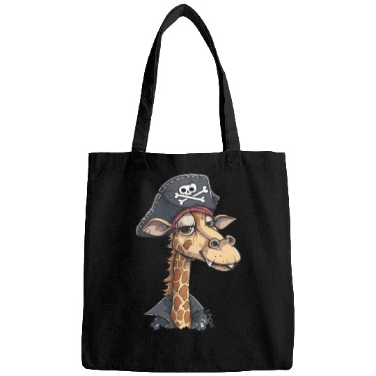 Tall Fun Smiling Pirate Giraffe Bags