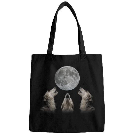 Irish Wolfhound Dog Howling Moon Bags