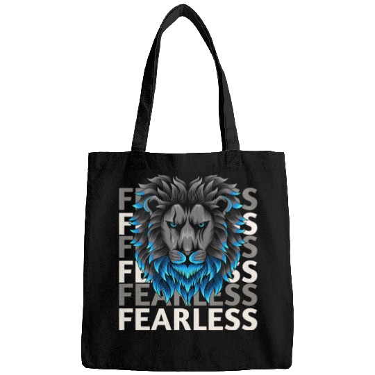 fearless lion design Bags