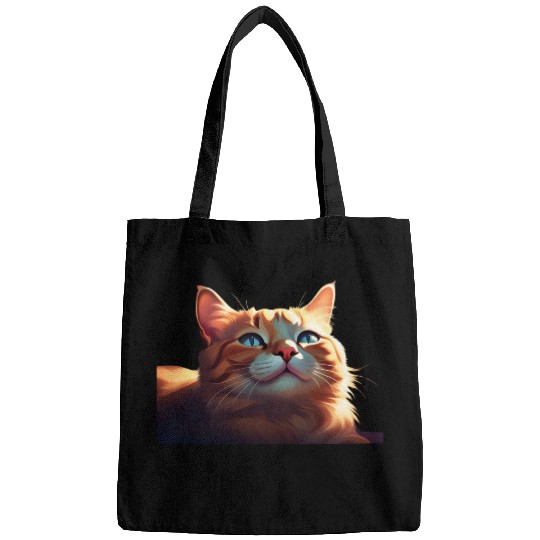 A Cute Orange Cat Bags