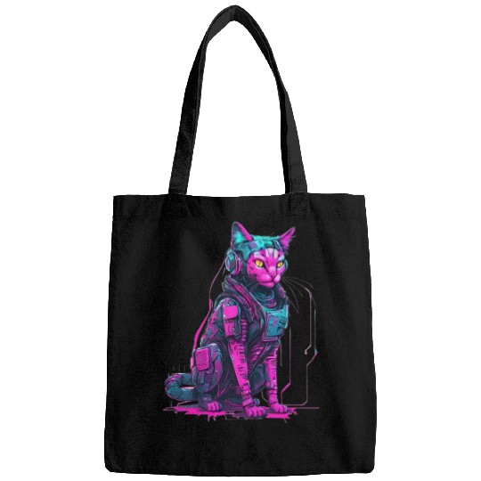Cyber Warrior Cat Bags