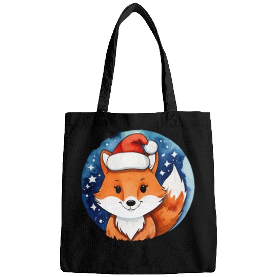 Fox Christmas Watercolor Bags