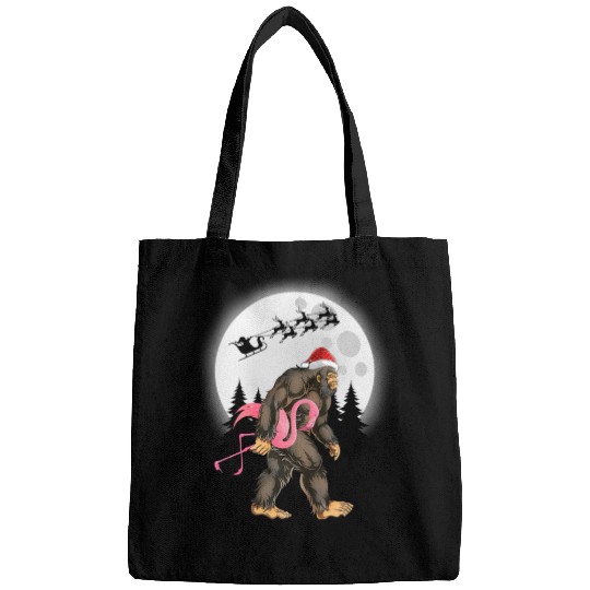 Bigfoot Carrying Flamingo Funny Sasquatch Bags