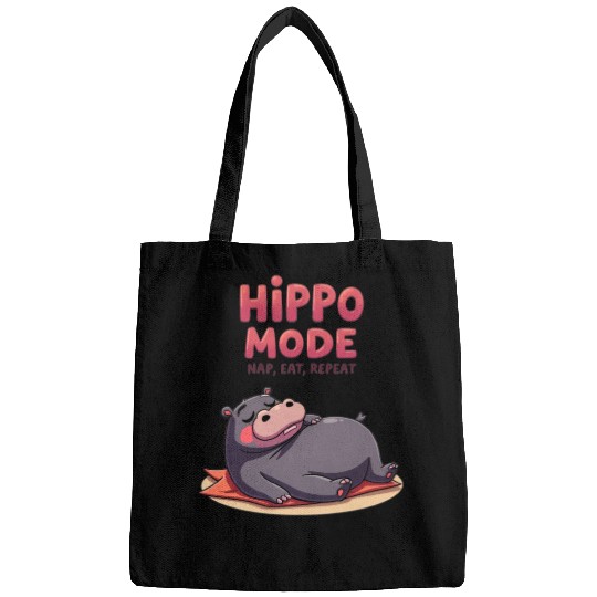 Hippo Mode: Nap, Eat, Repeat. Bags