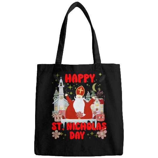 Happy saint Nicholas dayretro logo Bags