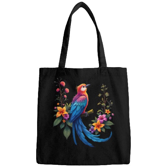 Fantastical Bird Of Paradise Painting Bags
