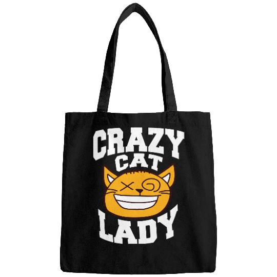 Crazy Cat Lady Text Love Saying Quote Weird Woman Bags