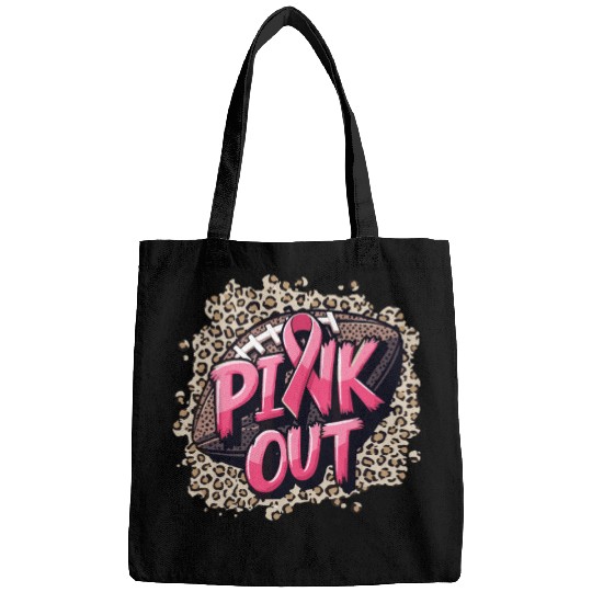 Pink Out Breast Cancer Football Coquette Bow Mom Bags
