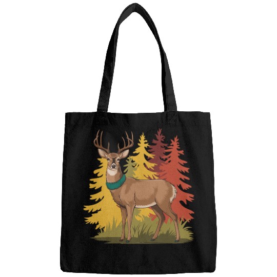 Deer in Pine Forest Bags | Fall Wildlife