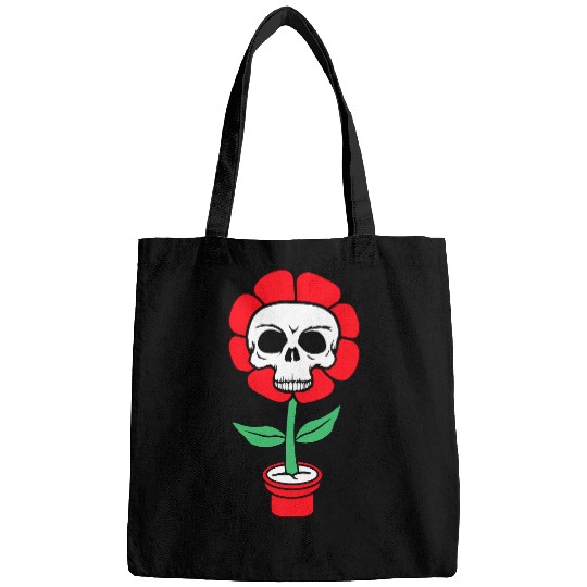 Evil Skull Flower Horror Halloween Skeleton Head Bags