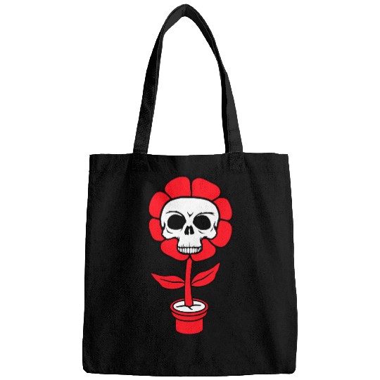 Evil Skull Flower Horror Halloween Skeleton Head Bags