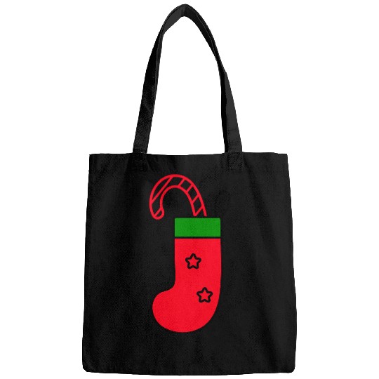 christmas sock with candy cane Bags