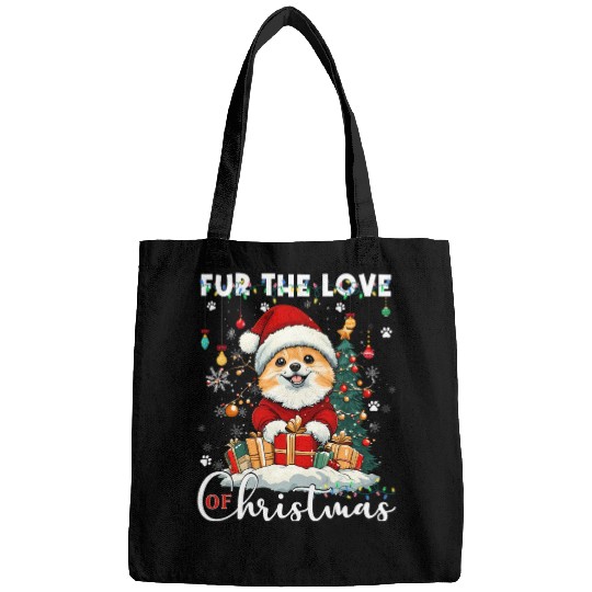Pomeranian Christmas Tree Decorations Dog Lover Bags