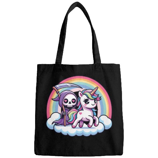 Cute Reaper And Unicorn Rainbow Bags