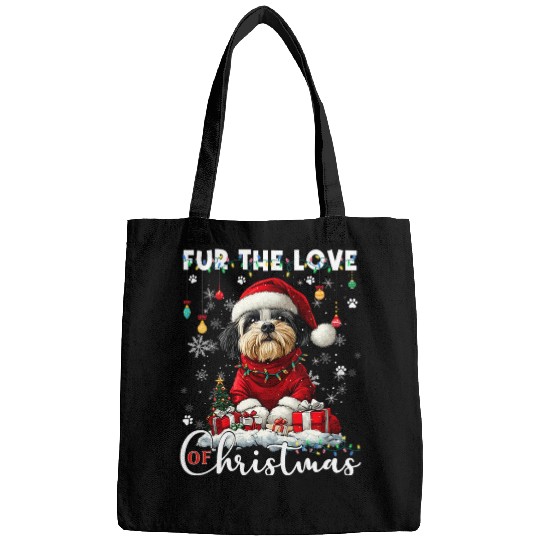 Shih Tzu Christmas Tree Lights Decorations Dog Bags