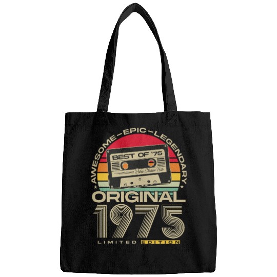 Vintage 1975 born Retro 50th birthday Bags
