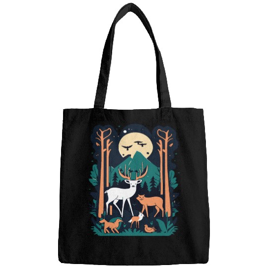 Enchanted Forest Wildlife Scene – Nature Adventure Bags