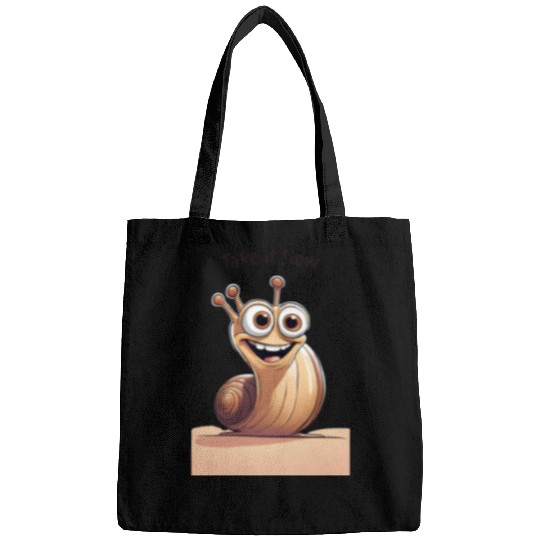 Happy Snail Motivational Art Bags