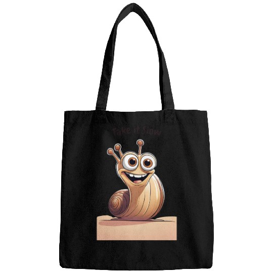 Happy Snail Motivational Art Bags