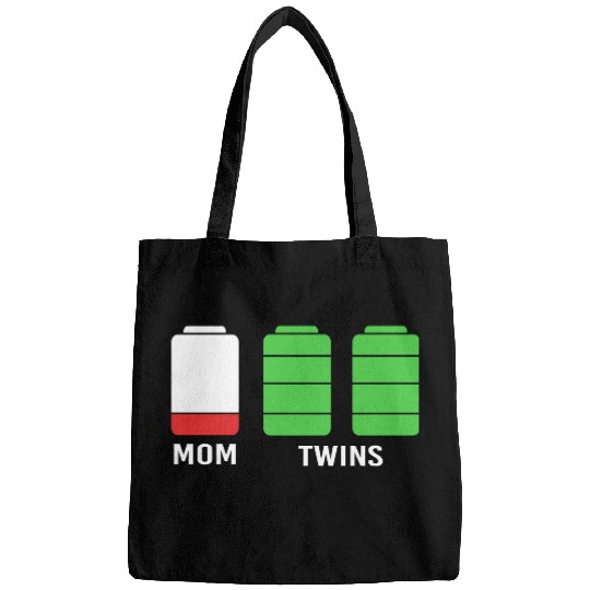 Funny Birthday Mama Twin Mom Low Battery Bags