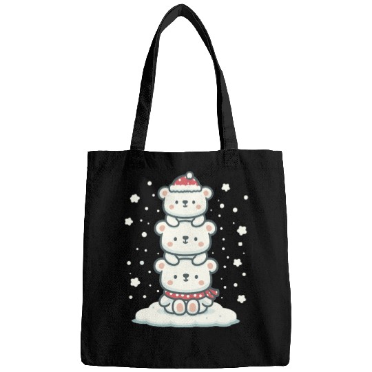 Polar Bear Christmas Tree Funny Animal Xmas Bags