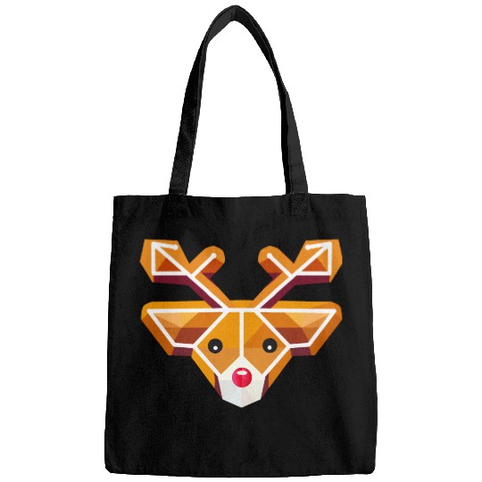 Geometric reindeer head motif in gingerbread style Bags