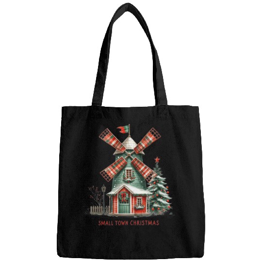 Small Town Christmas Windmill Bags