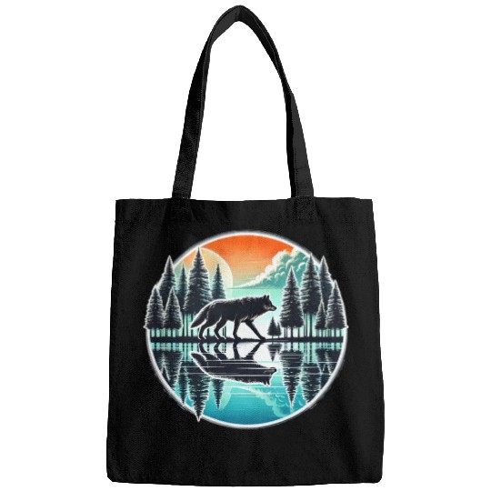 wolf forest Reflection Scenic Wilderness lovers Bags