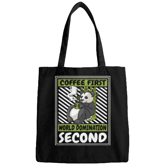 Coffee First World Domination Second Panda Bear Bags