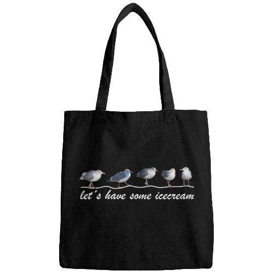 seagull icecream sea beach Bags