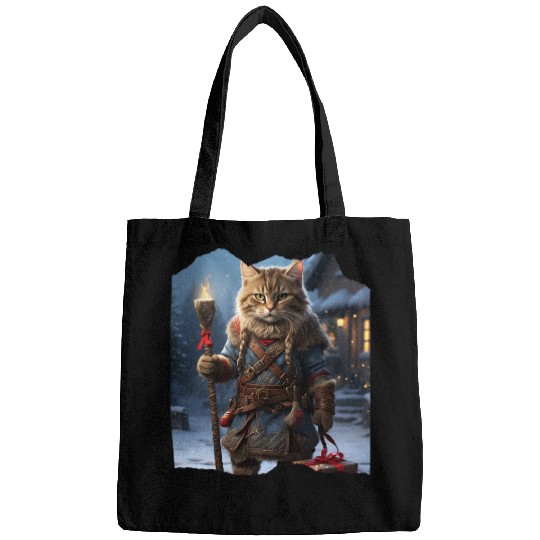 Christmas Viking cat Bags