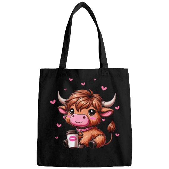Highland Cow Valentines Bags
