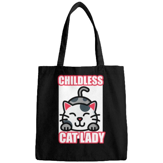 childless cat lady Bags