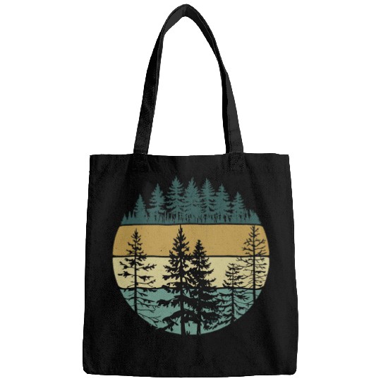 Retro Forest Trees Outdoors Nature Bags